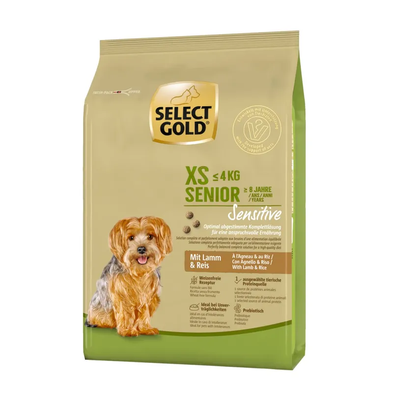 Select Gold Sensitive XS Senior Lamm/Reis 1 kg Ausverkauf